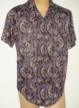 Men's 70s Polyester Short Sleeve Disco Shirt- M/LG