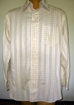 60s Men's Vintage Shirt Gant Brand -Yellow Inside Out Geometric Design