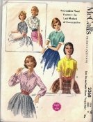 McCall;'s 3368 Easy to Sew 1950s Blouse Sewing Pattern Bust 32 inches