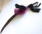 Smudge Wand Pink Feather and Black Leather Trimmed