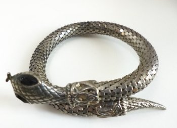 70s Snake Arm Bracelet Silver Metal