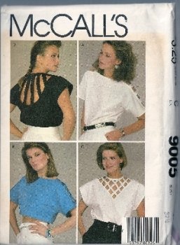1984 McCall's 9005 Lattice Cut Shirt Vintage 80s Sewing Pattern - 32.5 inch Bust
