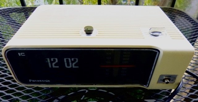 White Panasonic Flip Digital Clock, White Alarm Clock Radio